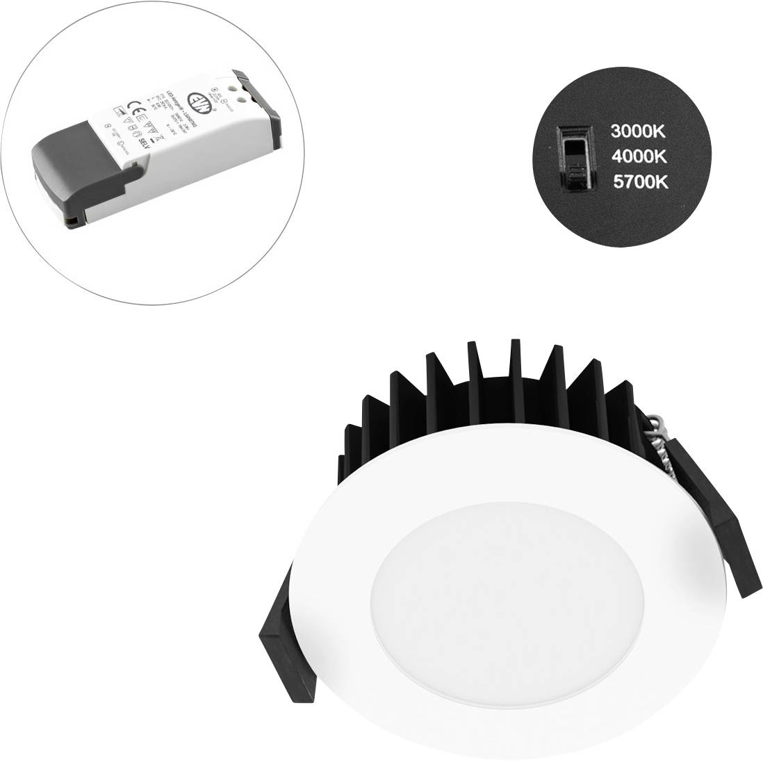 EVN L54N100125 LED-Einbauleuchte LED LED fest eingebaut 10W Weiß