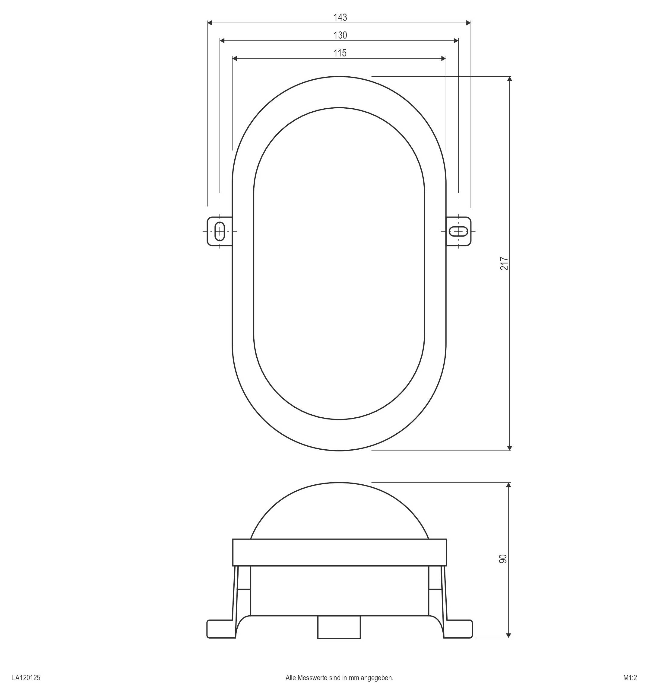 Technische Zeichnung einer runden Deckenleuchte mit Seiten- und Vorderansicht sowie Abmessungen, einschließlich 300 mm Durchmesser und 120/31 mm Befestigungsmessungen.