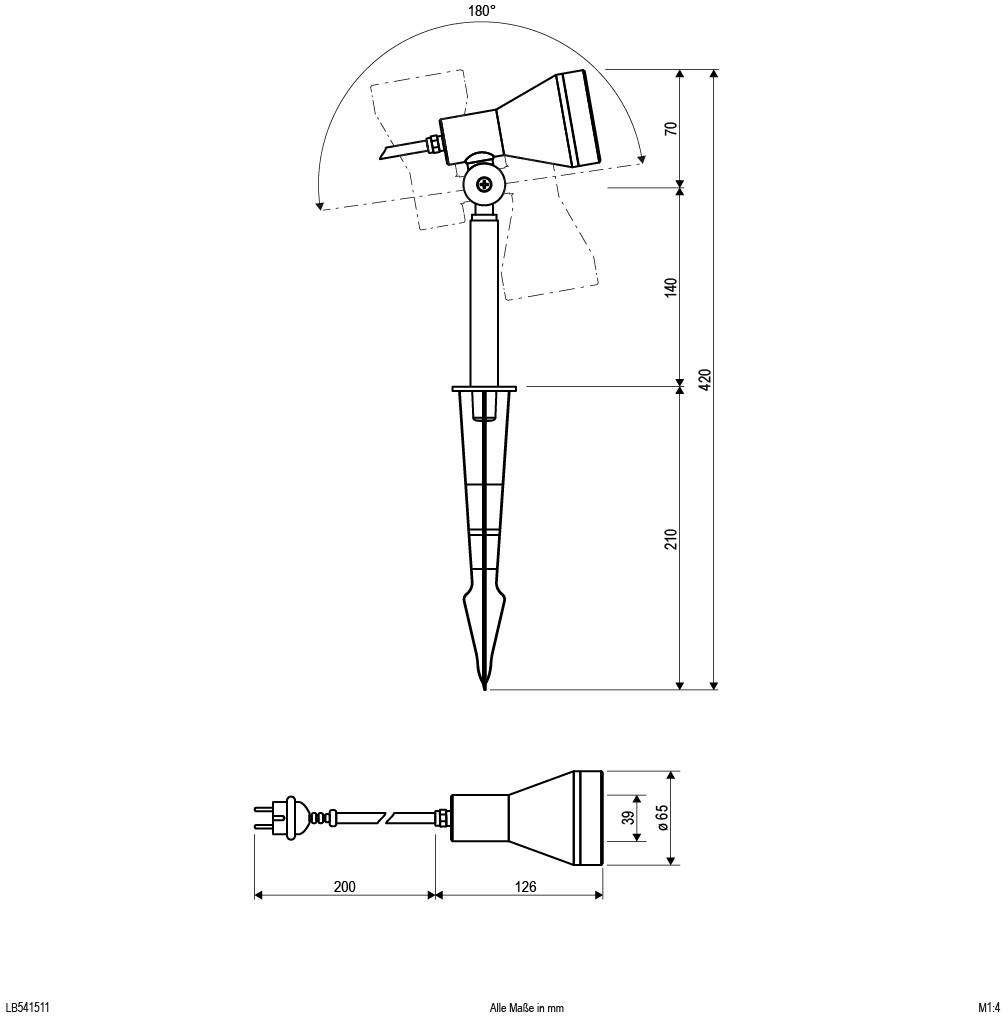 EVN LB541511 LB541511 LED-Gartenstrahler GU10 11 W Anthrazit