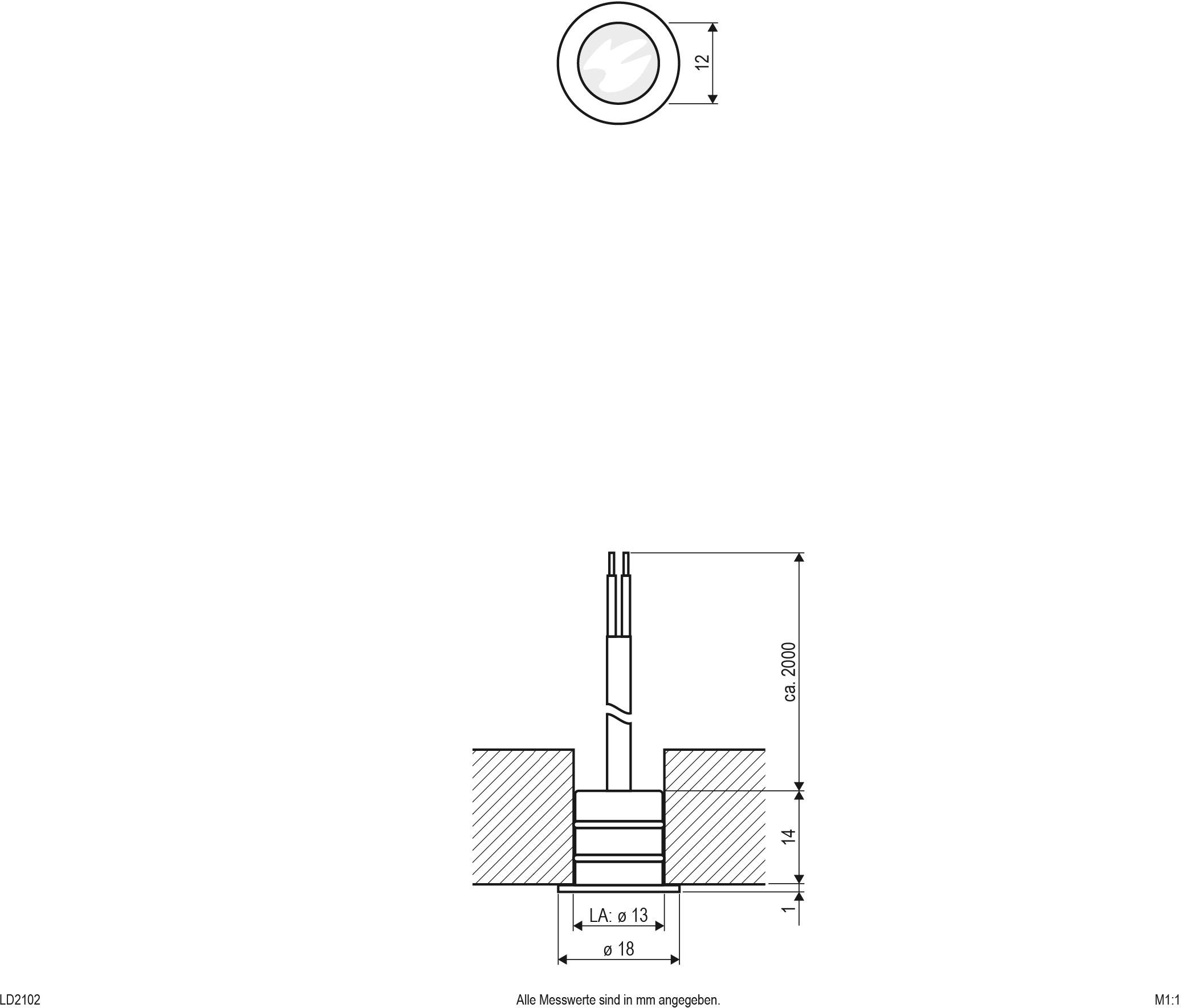 EVN LD2102 Bodeneinbauleuchte LED 0.2W Edelstahl