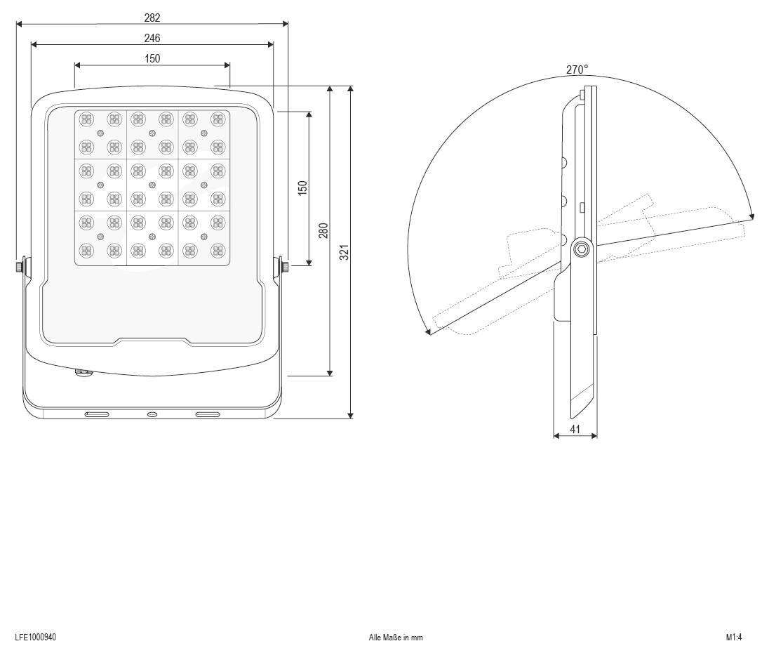 EVN LFE1000940 LFE1000940 LED-Flutlichtstrahler 100W Leuchtfarben: Neutralweiß
