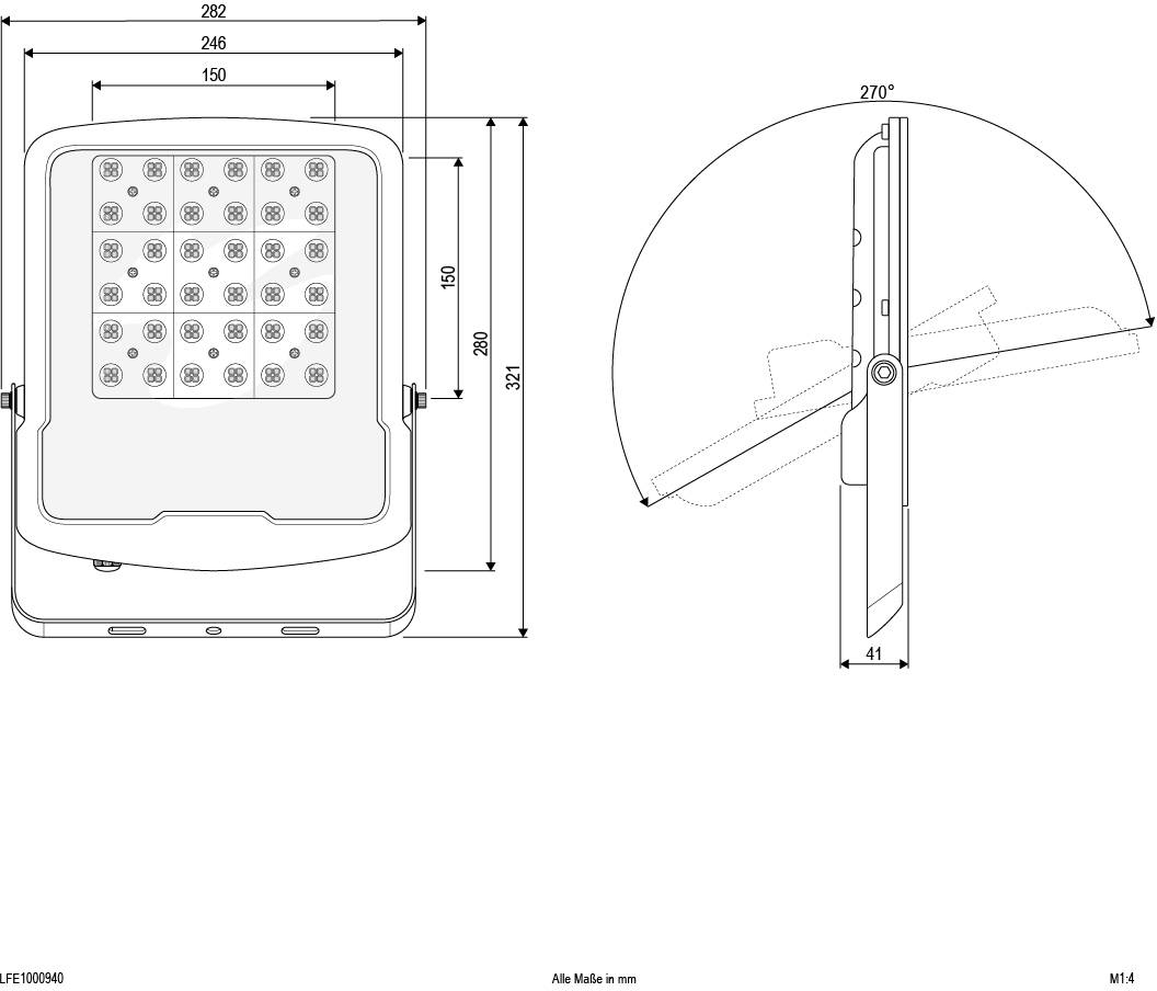 EVN LFE1000940 LED-Flutlichtstrahler 100W Leuchtfarben: Neutralweiß
