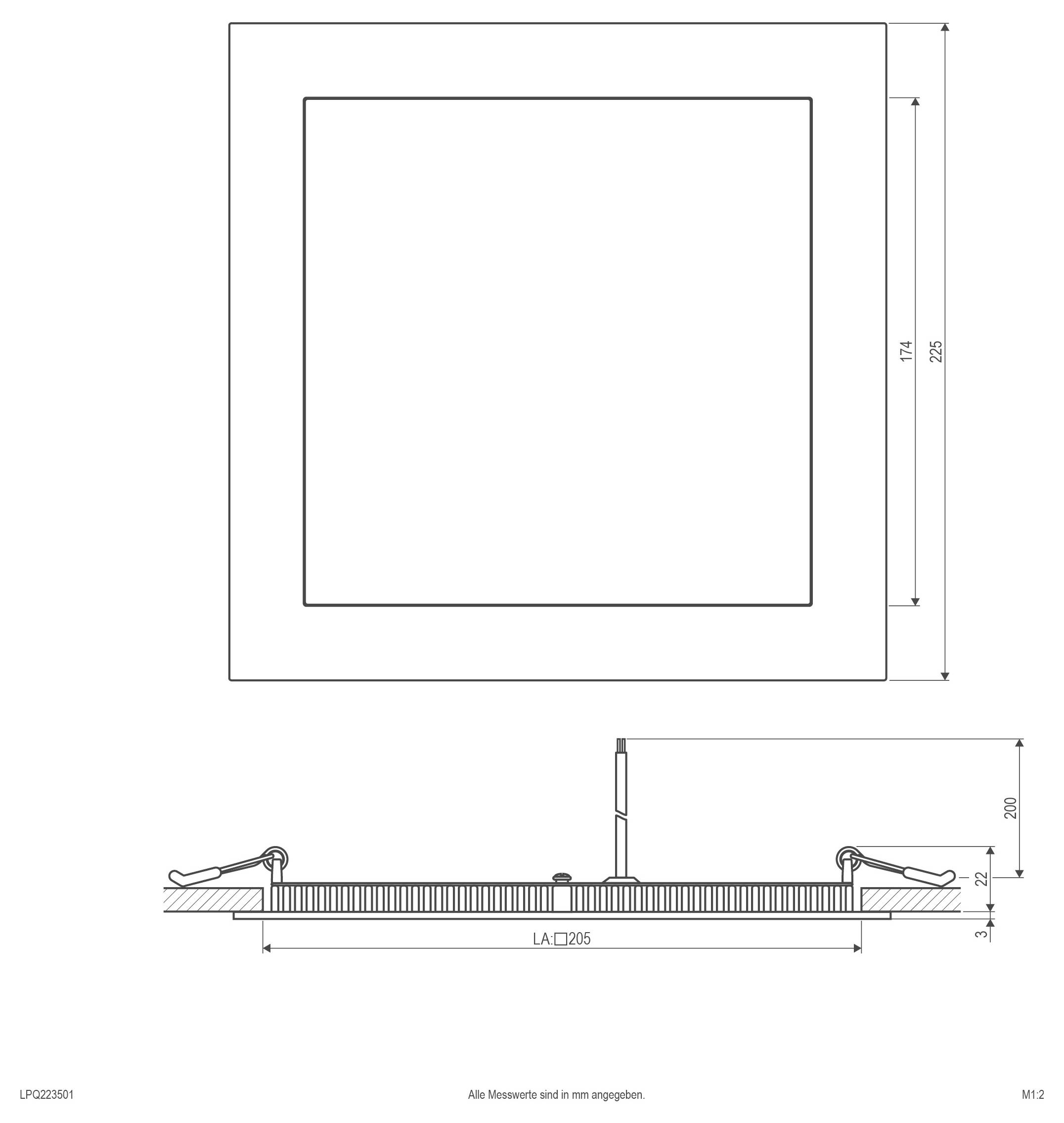 EVN LPQ223501 LPQ223501 LED-Einbaupanel 21W Neutralweiß Silber