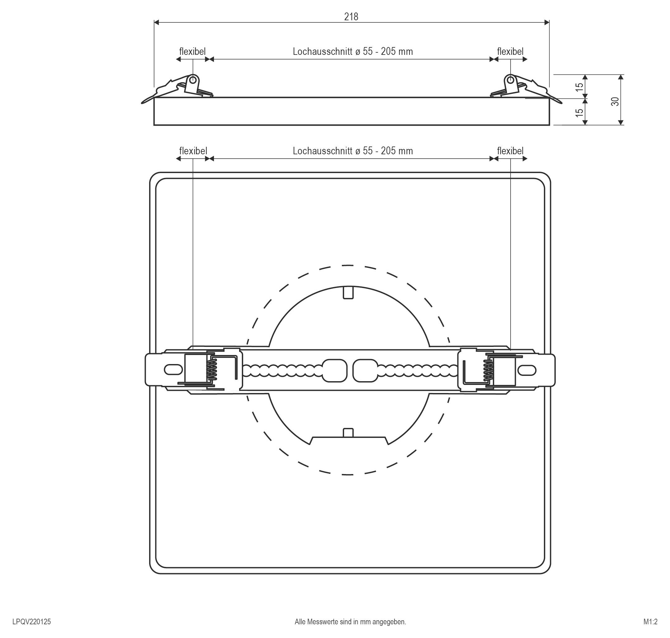 Technische Zeichnung eines 1000 mm langen Profils mit einer mittigen Unterbrechung, plus einen Querschnitt mit einer Außenbreite von 15 mm, einer Innenbreite von 12 mm und einer Höhe von 8 mm.