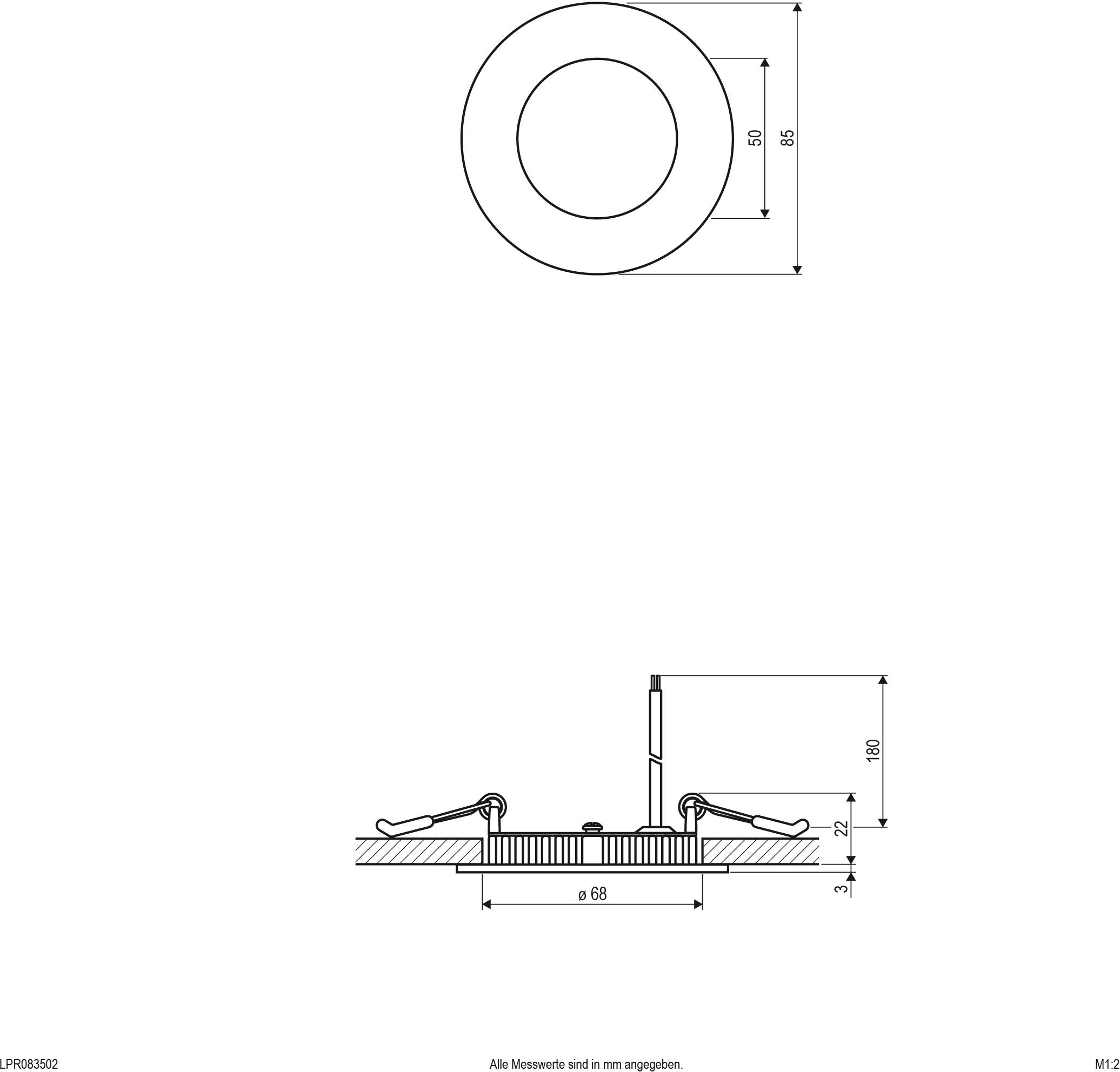 EVN LPR083502 LED-Einbaupanel 5W Warmweiß Silber