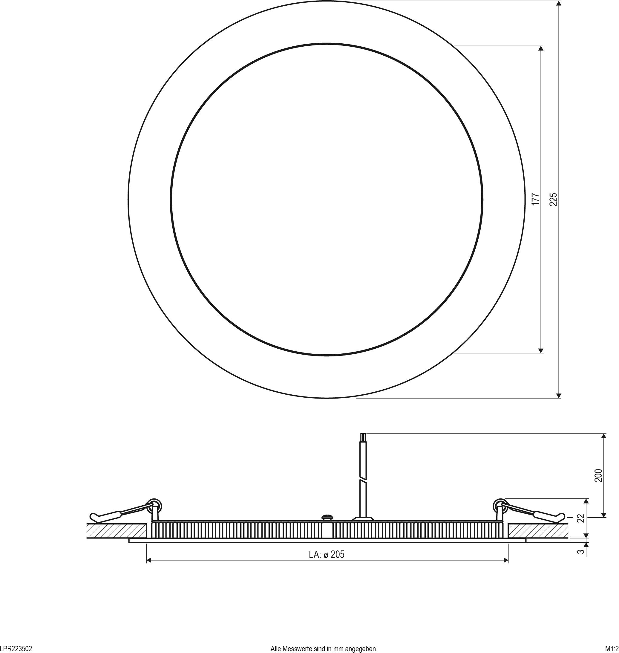 EVN LPR223502 LED-Einbaupanel 21 W Warmweiß Silber