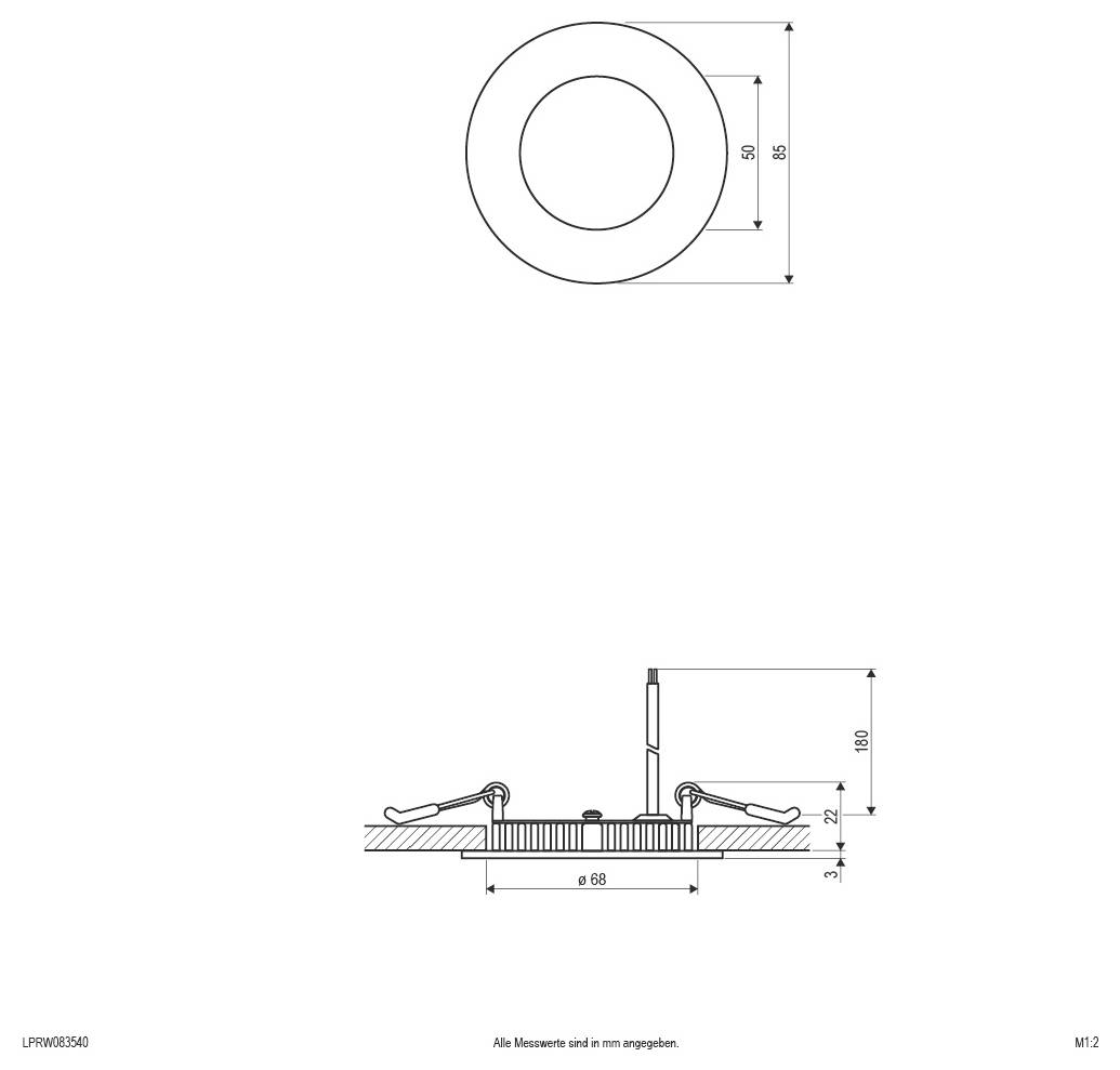 Technische Strichzeichnung eines kreisförmigen mechanischen Gehäuses, dargestellt in Draufsicht und Seitenansicht mit beschrifteten Abmessungen von 275 mm Durchmesser und 65 mm Höhe.