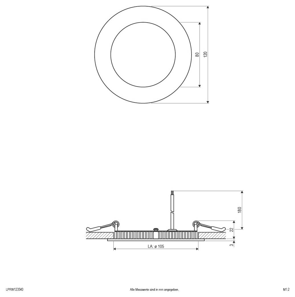 EVN LPRW123540 LPRW123540 LED-Einbaupanel 9W Neutralweiß Weiß