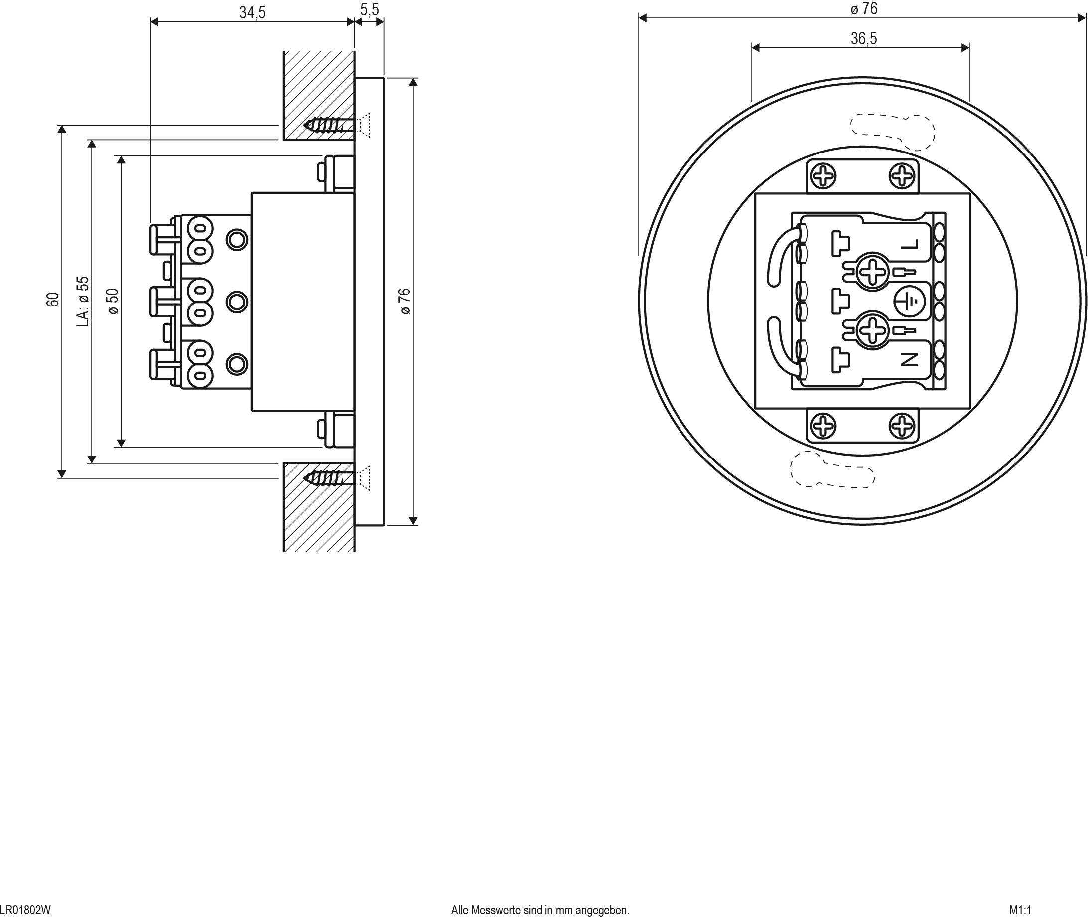 EVN LR01802W LED-Wandeinbauleuchte LED LED fest eingebaut 1.8 W Weiß