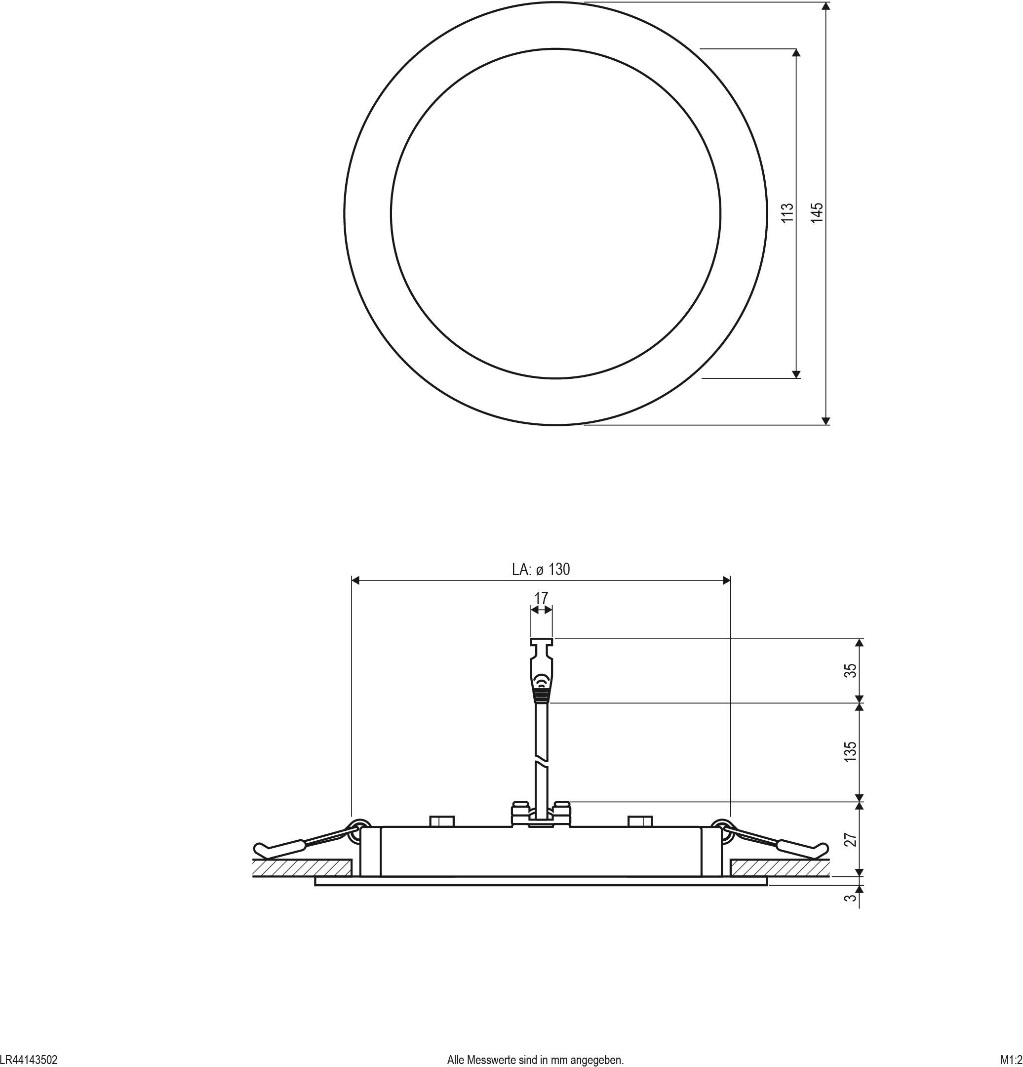 EVN LR44143502 LED-Einbaupanel 12W Warmweiß Weiß