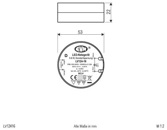 EVN LV12416 LED-Trafo Konstantspannung 12 V/DC 1St.