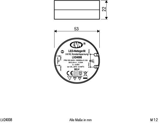 EVN LV24008 LED-Trafo Konstantspannung 24 V/DC 1St.