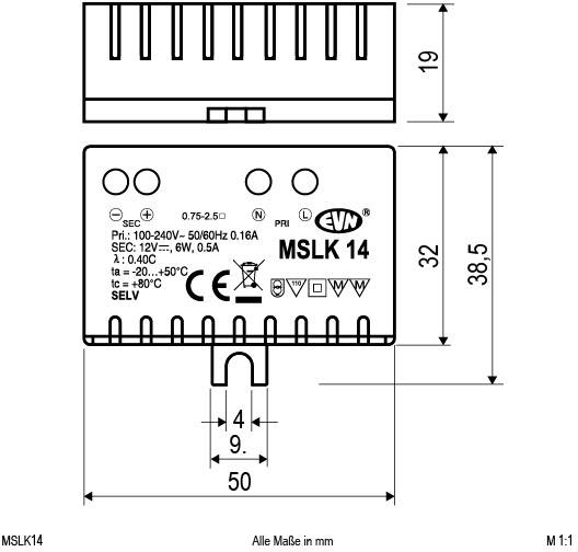 EVN MSLK14 LED-Trafo Konstantspannung 12 V/DC 1St.