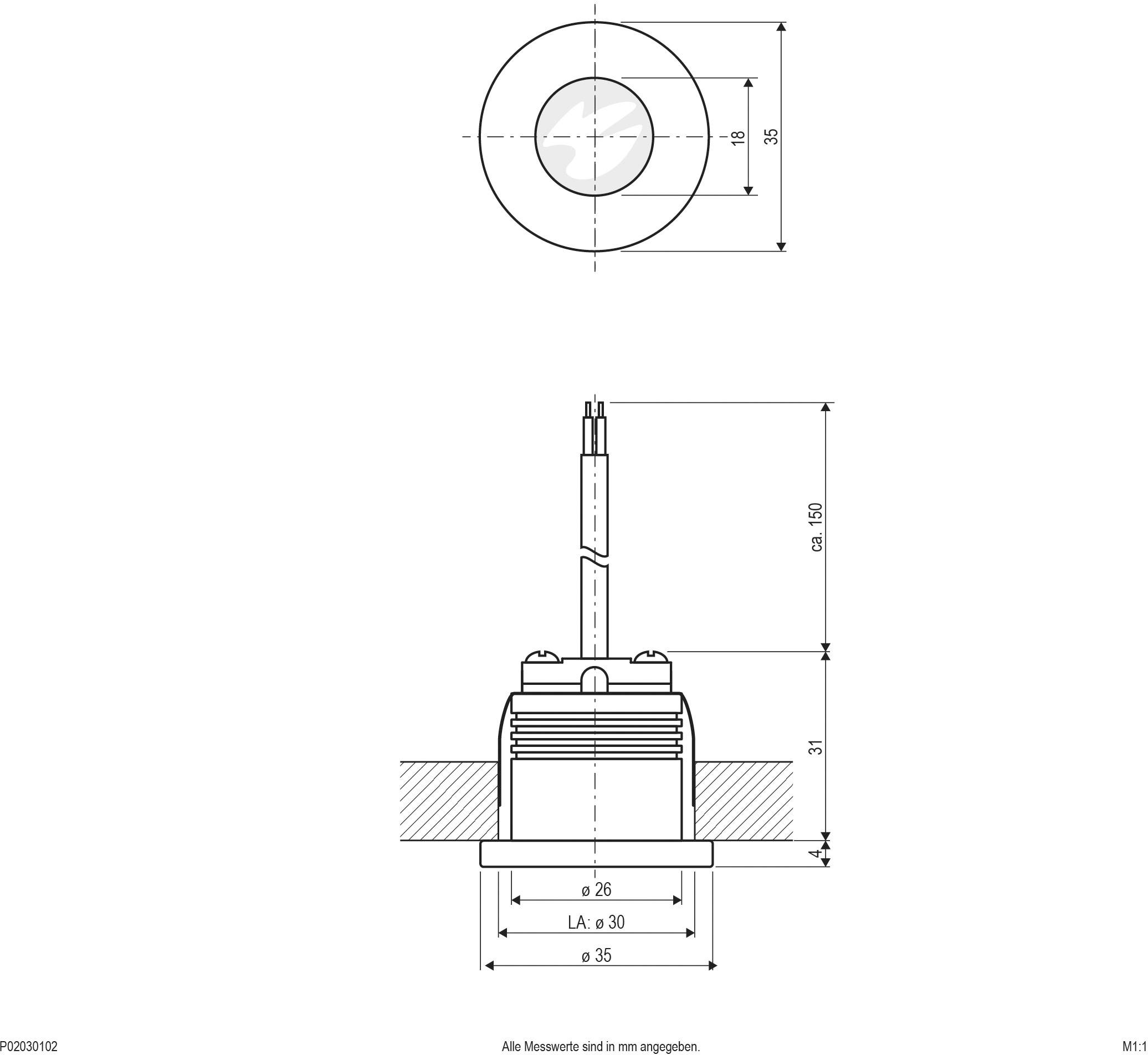 EVN P02030102 LED-Wandeinbauleuchte LED LED fest eingebaut 3W Weiß