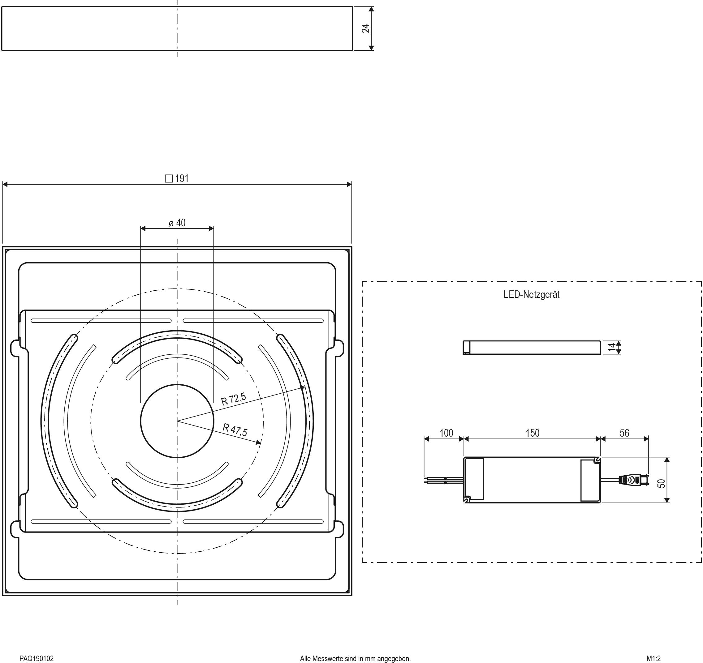 EVN PAQ190102 LED-Panel 18W Warmweiß Weiß