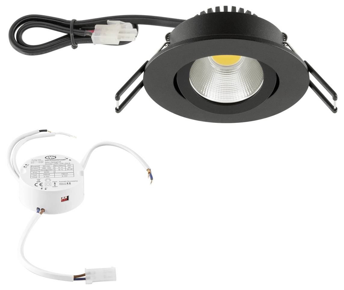 EVN PC20D60902 PC20D60902 LED-Einbauleuchte LED LED fest eingebaut 6W Schwarz
