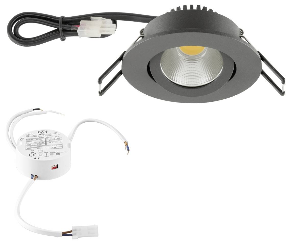 EVN PC20D61602 PC20D61602 LED-Einbauleuchte LED LED fest eingebaut 6W Anthrazit