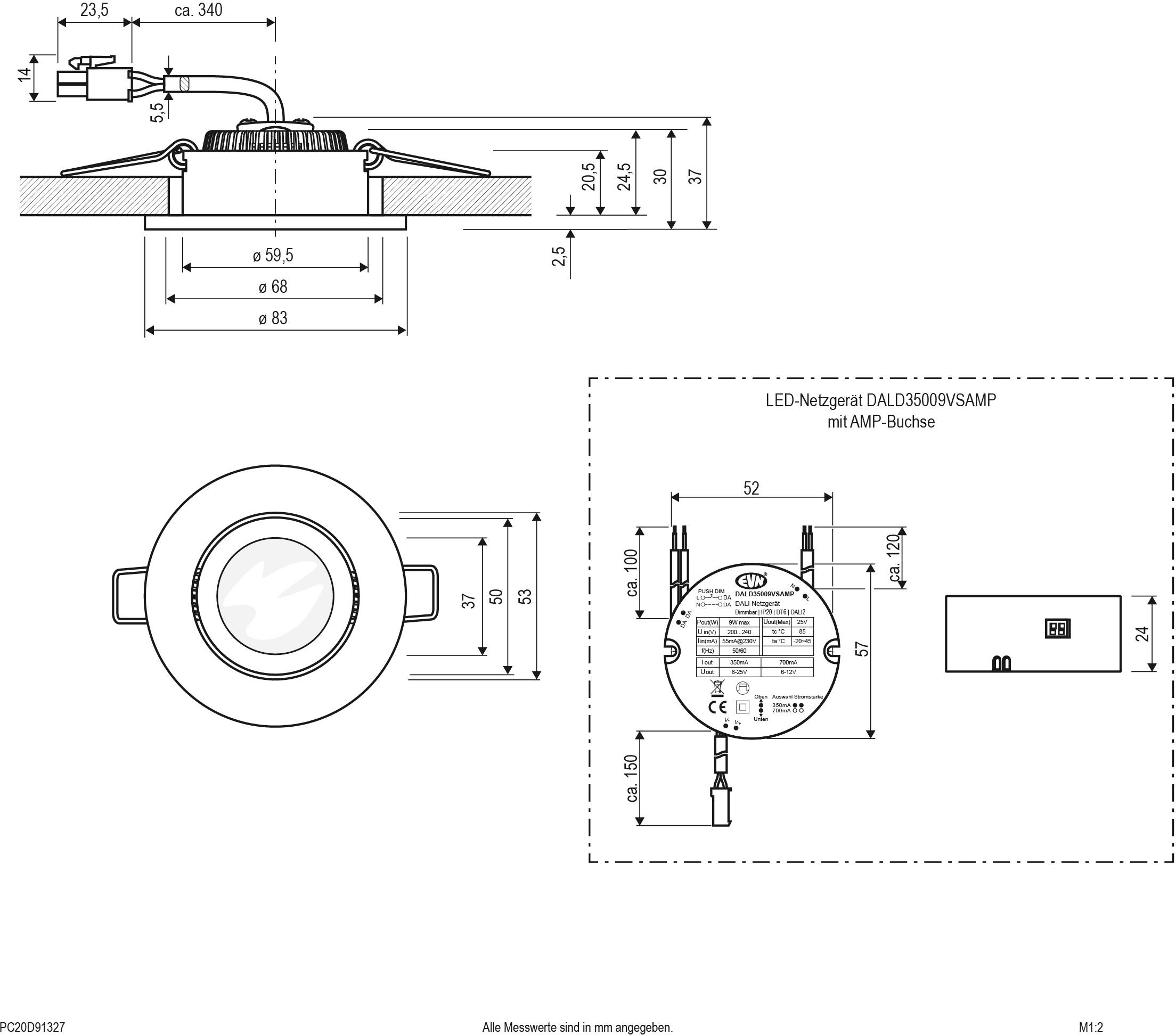 EVN PC20D91327 LED-Einbauleuchte LED LED fest eingebaut 8.4W Edelstahl