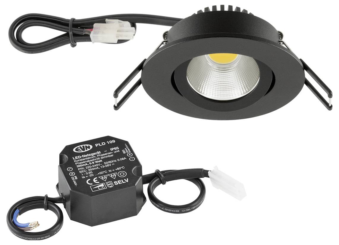 EVN PC20N60902 PC20N60902 LED-Einbauleuchte LED LED fest eingebaut 6W Schwarz