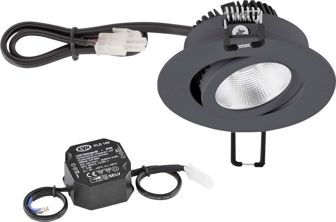 EVN PC20N91602 LED-Einbauleuchte LED LED fest eingebaut 8.4W Anthrazit