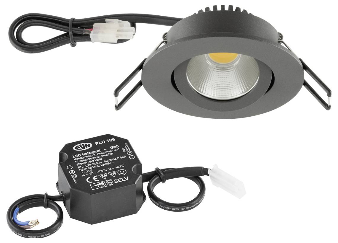 EVN PC20N91602 PC20N91602 LED-Einbauleuchte LED LED fest eingebaut 8.4 W Anthrazit