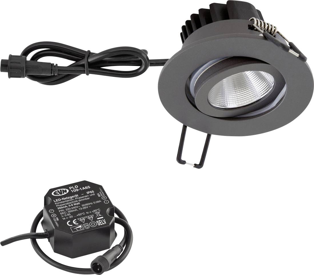 EVN PC650N61602 LED-Einbauleuchte LED LED fest eingebaut 6W Anthrazit