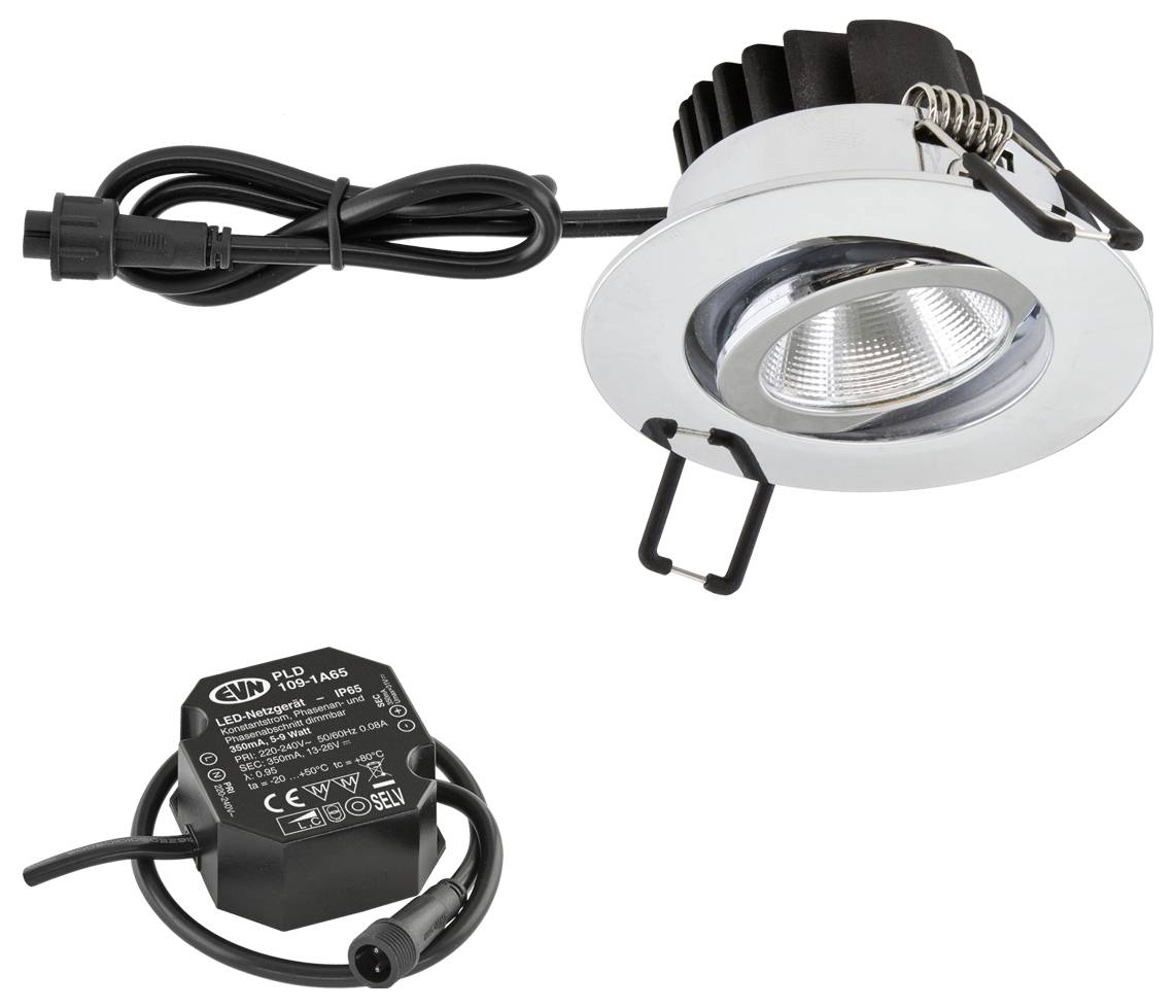EVN PC650N91140 PC650N91140 LED-Einbauleuchte LED LED fest eingebaut 8.4W Chrom