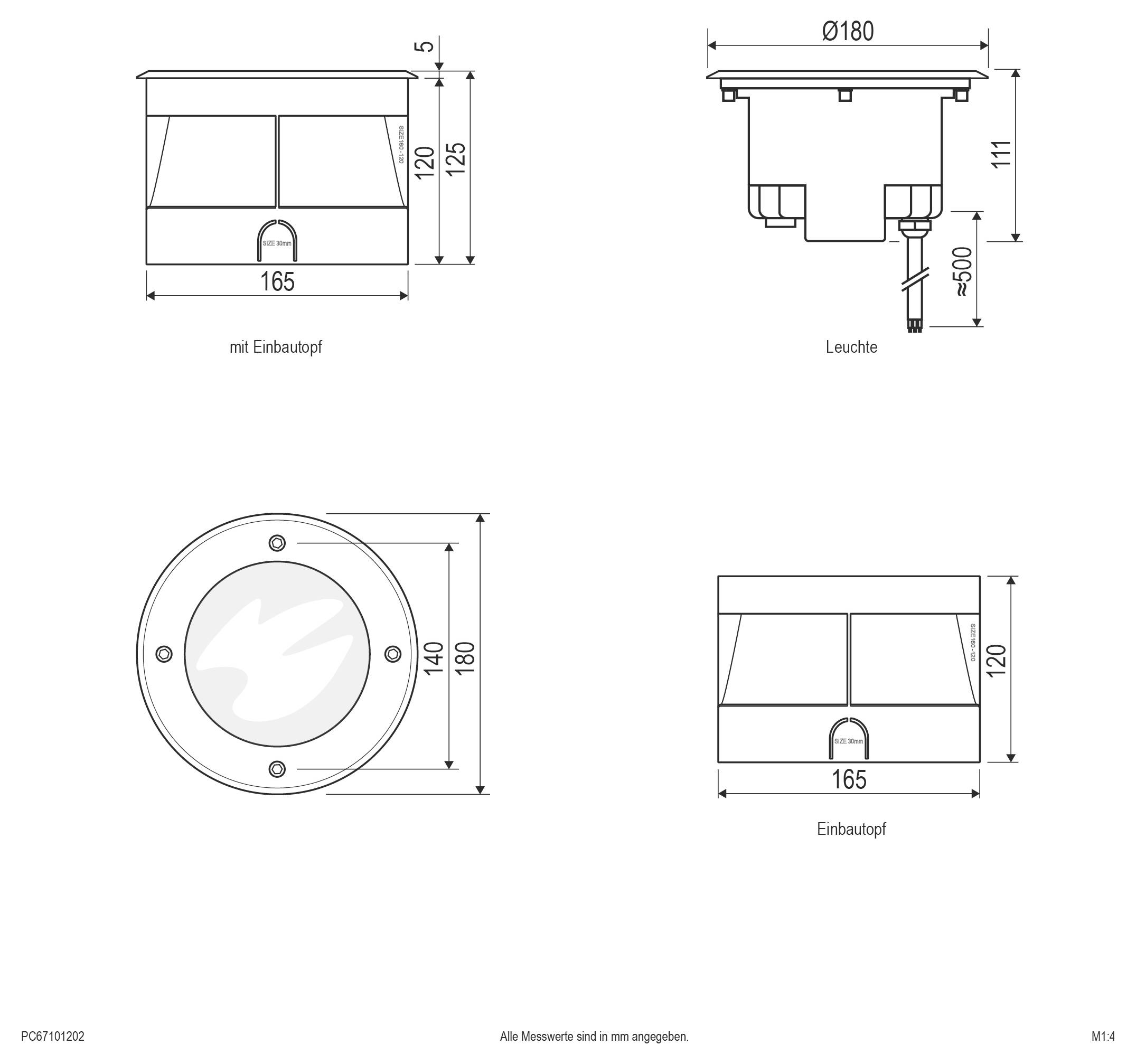 EVN PC67101202 PC67101202 Bodeneinbauleuchte LED 12W Edelstahl