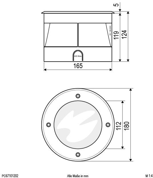 EVN PC67101202 Bodeneinbauleuchte LED 12W Edelstahl
