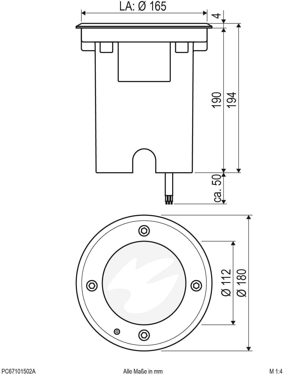 EVN PC67101502A Bodeneinbauleuchte LED 15W Anthrazit