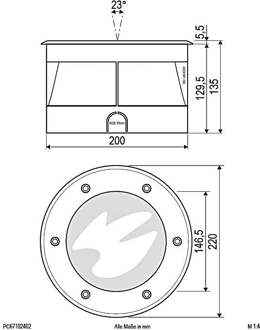 EVN PC67102402 Bodeneinbauleuchte LED 24W Edelstahl