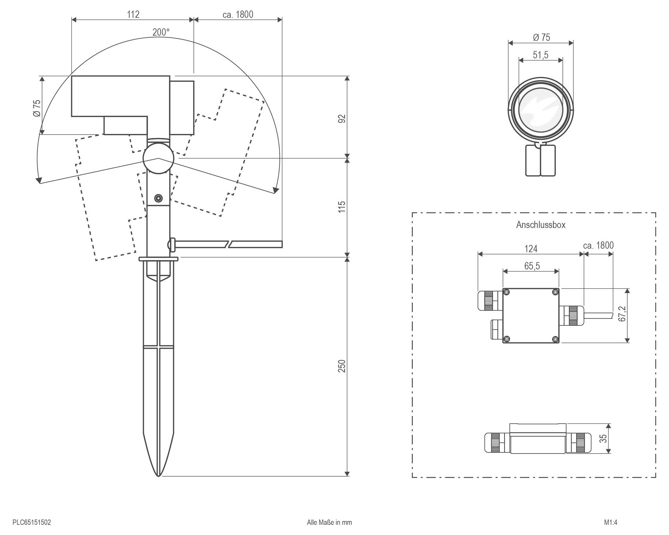 EVN PLC65151502 PLC65151502 LED-Gartenstrahler 15W Anthrazit