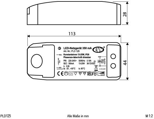 EVN PLD125 LED-Treiber Konstantstrom 350mA 1St.