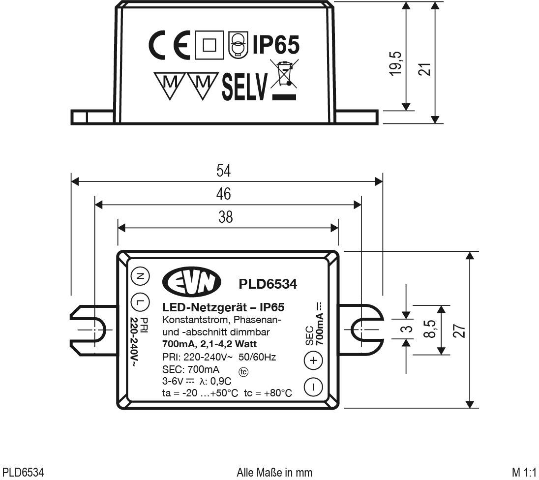 EVN PLD6534 LED-Treiber Konstantstrom 700mA 1St.