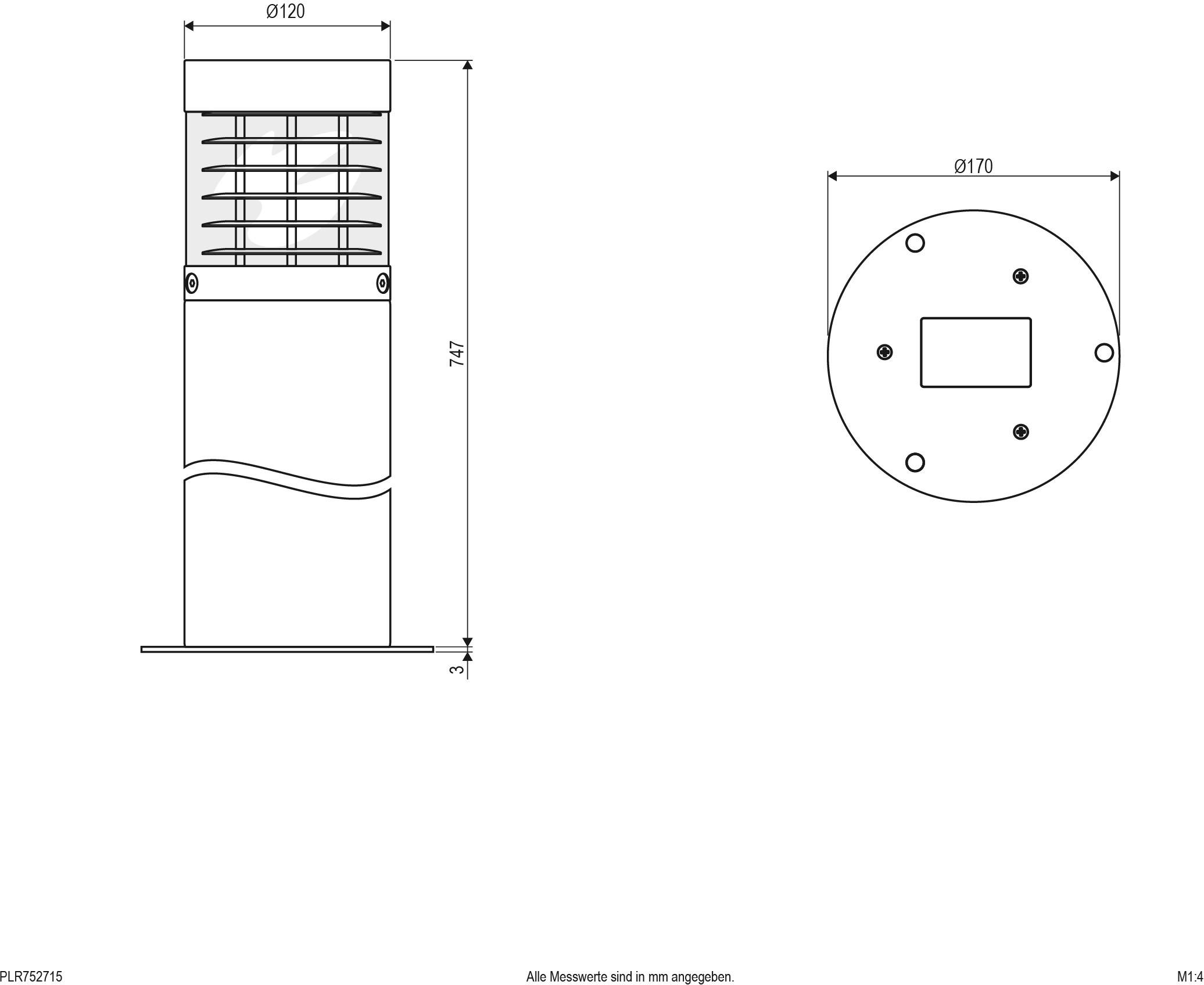 EVN PLR752715 LED-Außenstandleuchte E27 Anthrazit