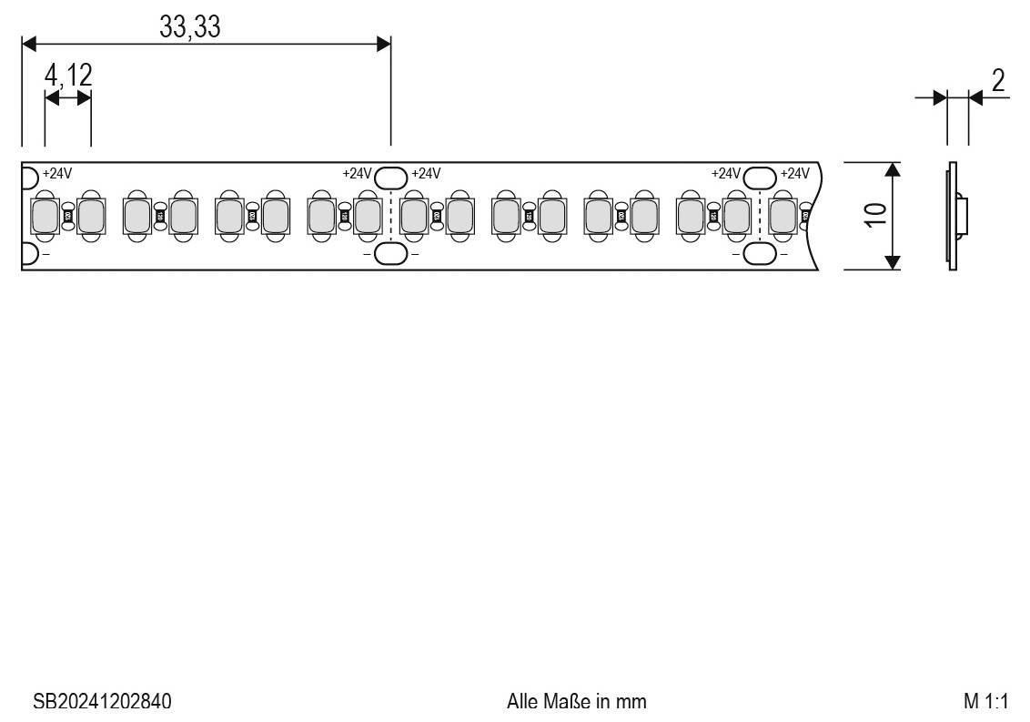 EVN SB20241202840 LED-Streifen EEK: D (A - G) mit offenem Kabelende 24V 5m Neutralweiß 1St.