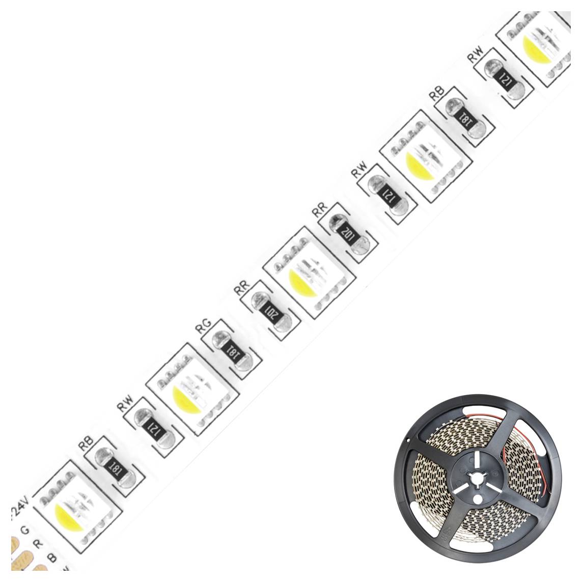 EVN SB2024150509902 LED-Streifen EEK: F (A - G) mit offenem Kabelende 24V 5m RGBW 1St.
