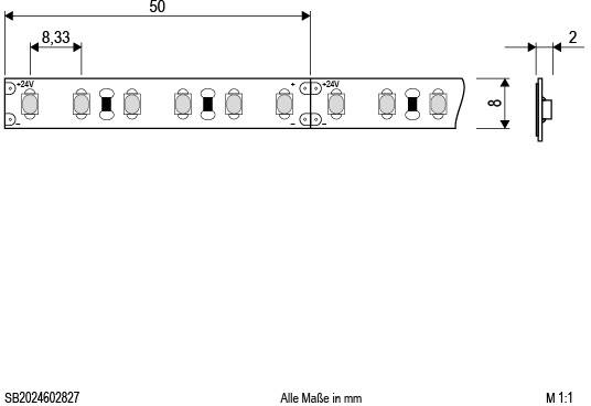EVN SB2024602827 LED-Streifen EEK: E (A - G) mit offenem Kabelende 24V 5m Warmweiß 1St.