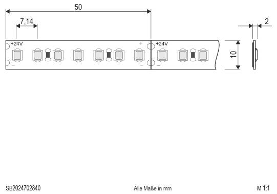 EVN SB2024702840 LED-Streifen EEK: D (A - G) mit offenem Kabelende 24V 5m Neutralweiß 1St.