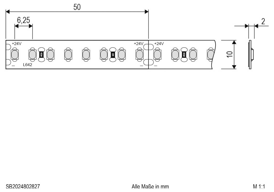 EVN SB2024802827 LED-Streifen EEK: D (A - G) mit offenem Kabelende 24V 5m Warmweiß 1St.