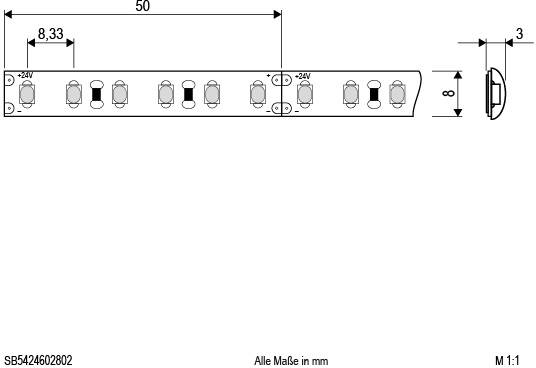 EVN SB5424602802 LED-Streifen EEK: E (A - G) mit offenem Kabelende 24 V 5 m Warmweiß 1 St.