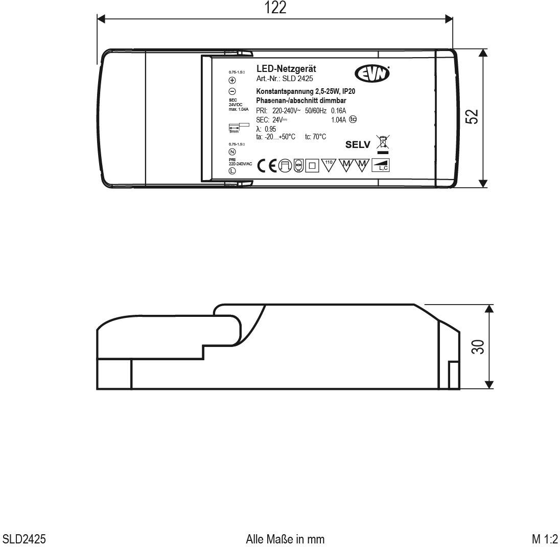 EVN SLD2425 LED-Trafo Konstantspannung 24 V/DC dimmbar 1St.