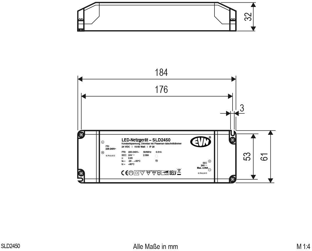 EVN SLD2450 LED-Trafo Konstantspannung 24 V/DC dimmbar 1 St.