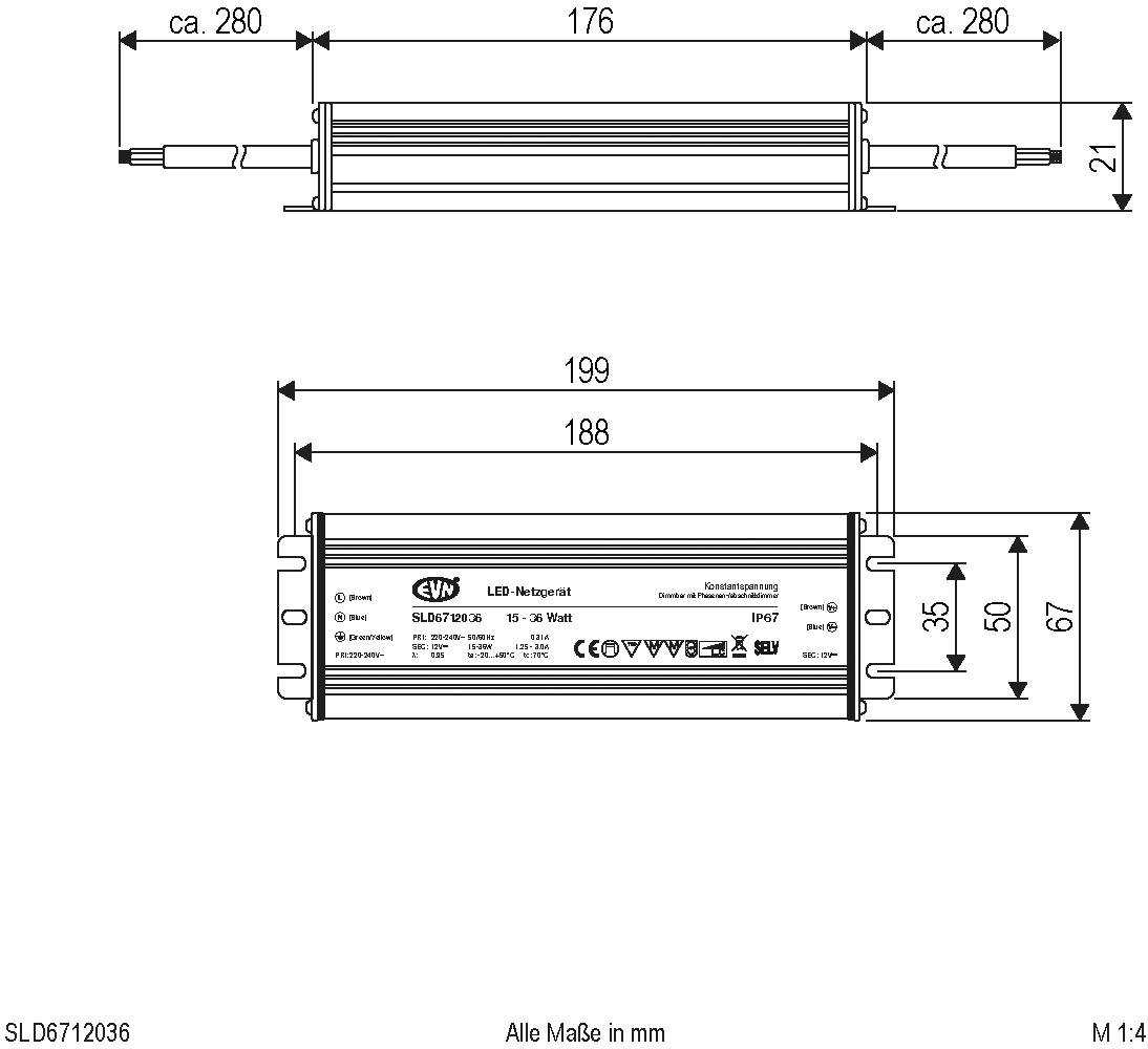 EVN SLD6712036 LED-Trafo Konstantspannung 24 V/DC dimmbar 1St.