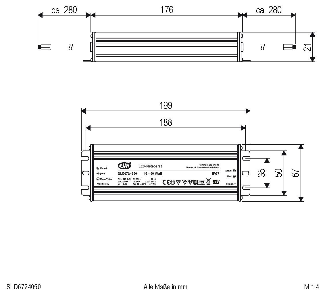 EVN SLD6724050 LED-Trafo Konstantspannung 24 V/DC dimmbar 1St.