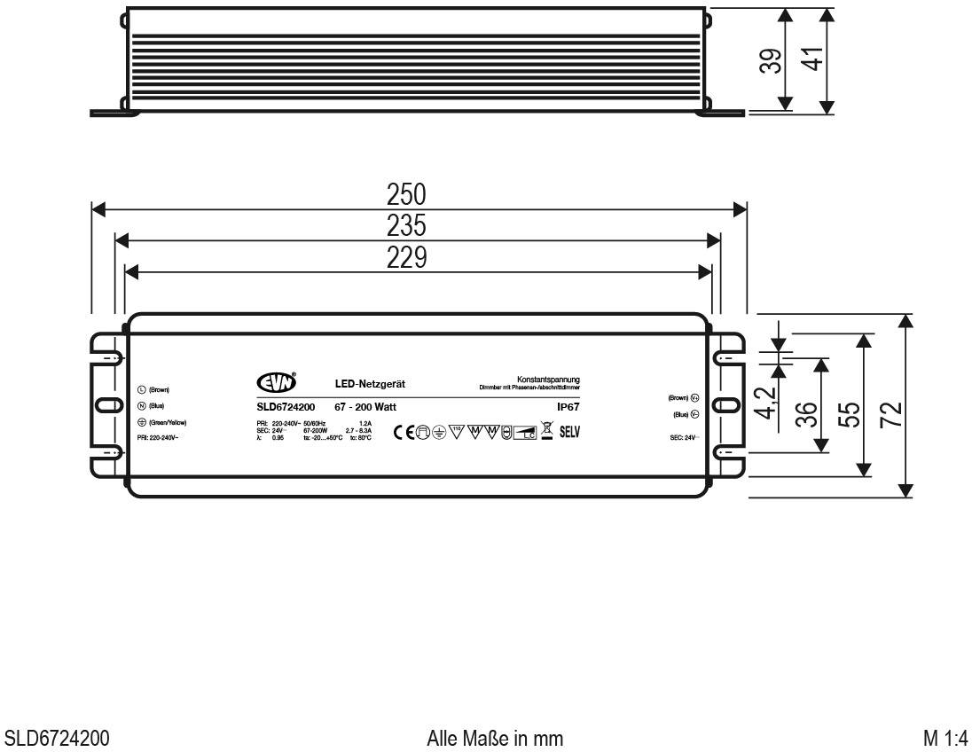 EVN SLD6724200 LED-Trafo Konstantspannung 24 V/DC dimmbar 1St.
