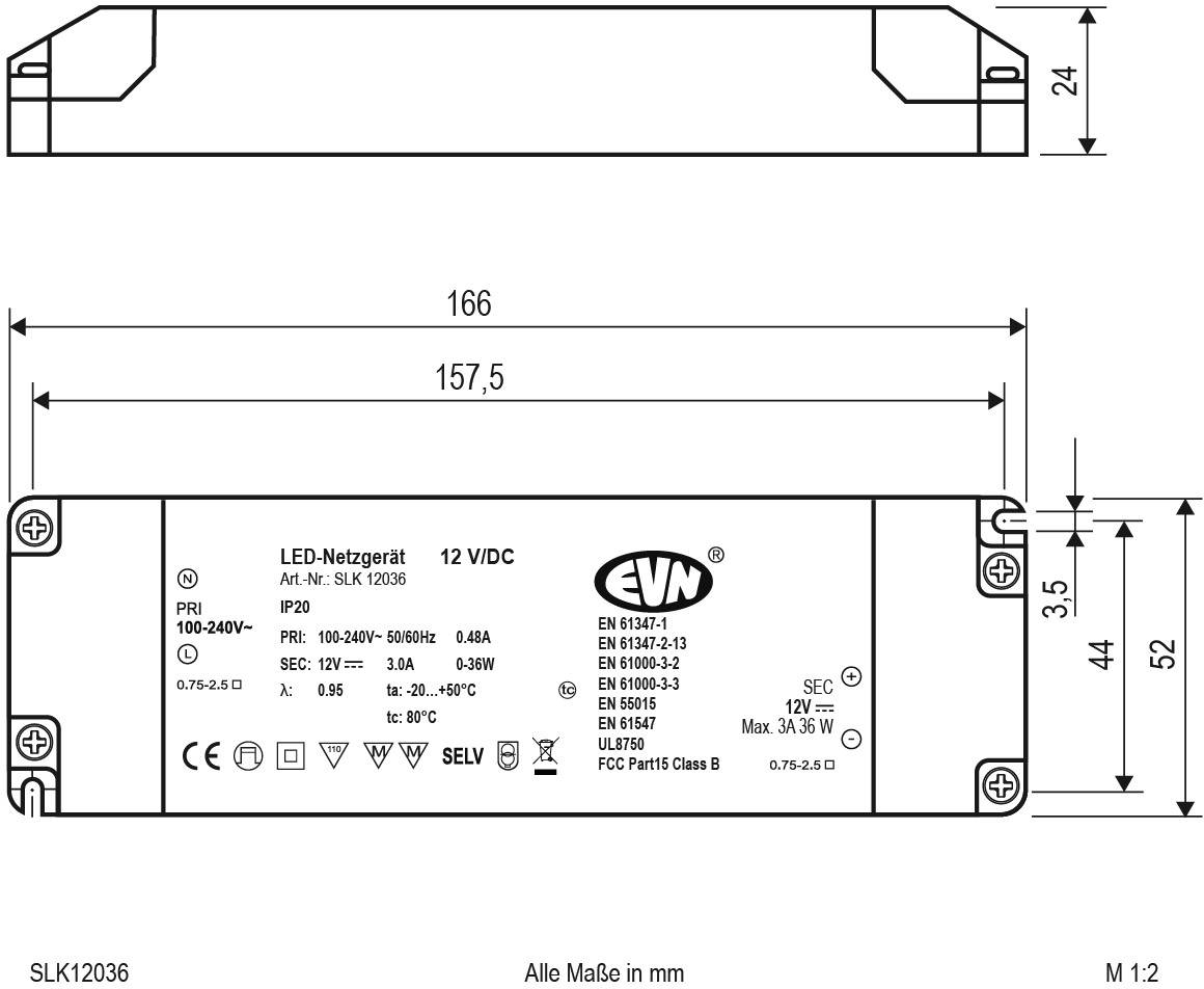 EVN SLK12036 LED-Trafo Konstantspannung 12 V/DC 1St.