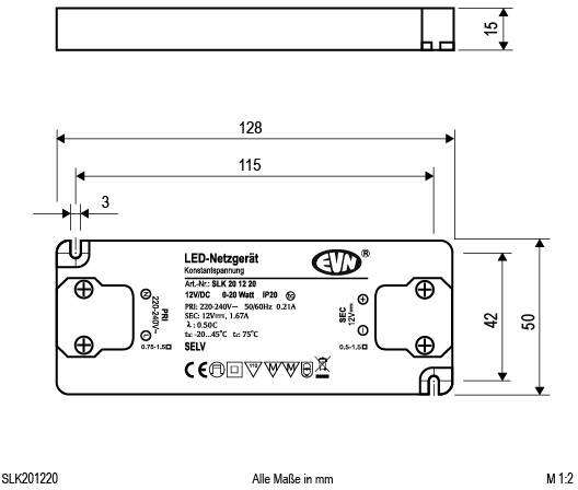 EVN SLK201220 LED-Trafo Konstantspannung 12 V/DC 1St.
