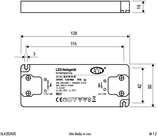 EVN SLK202420 LED-Trafo Konstantspannung 24 V/DC 1St.