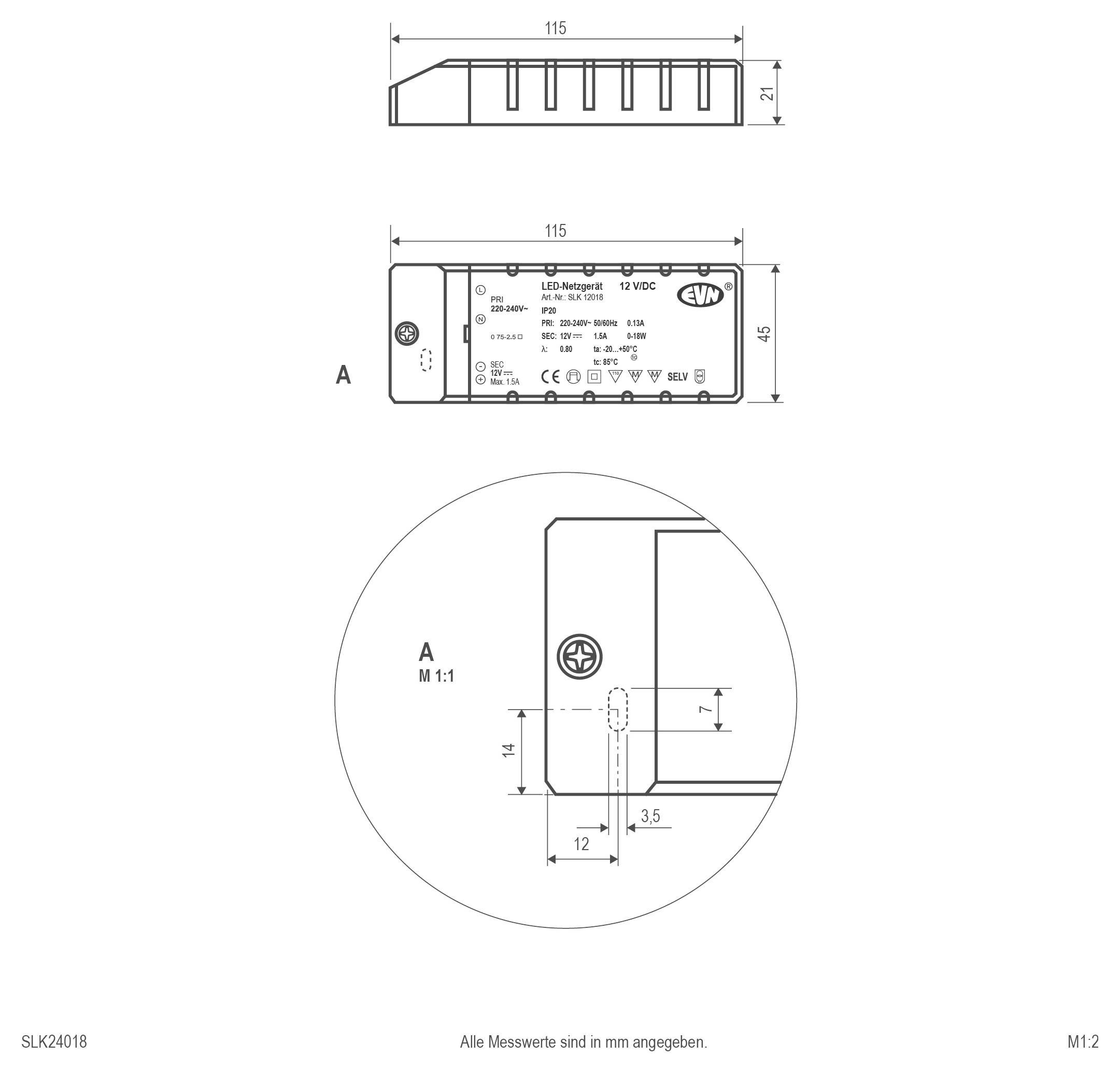 EVN SLK24018 LED-Trafo Konstantspannung 24 V/DC 1St.